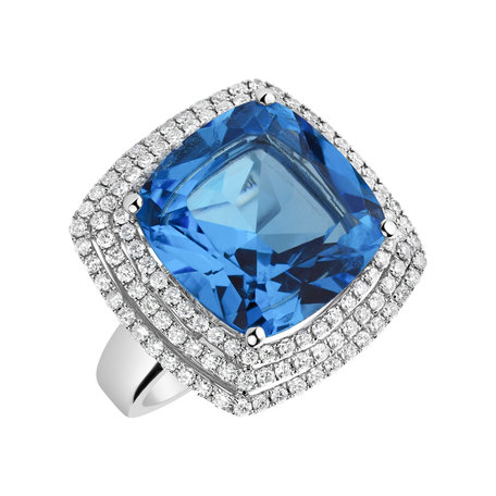 Diamond ring with Topaz Ofelia