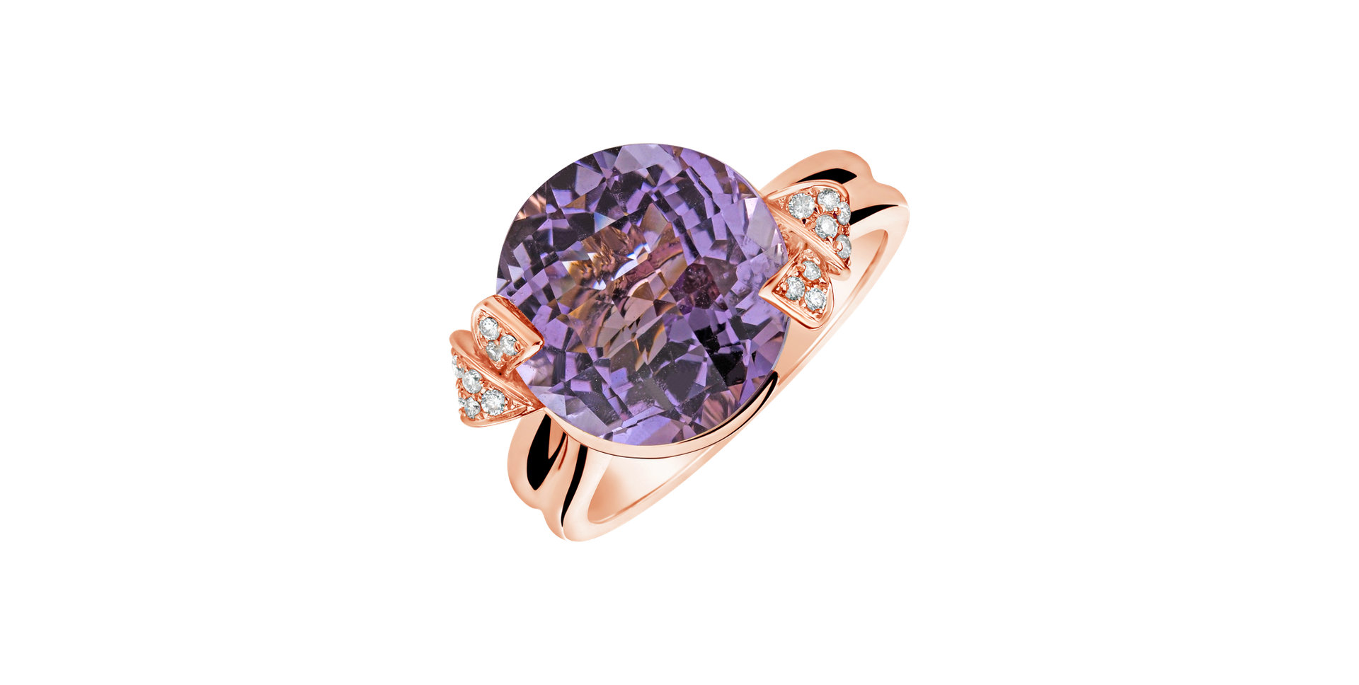 Diamond rings with Amethyst Caribbean Jewel
