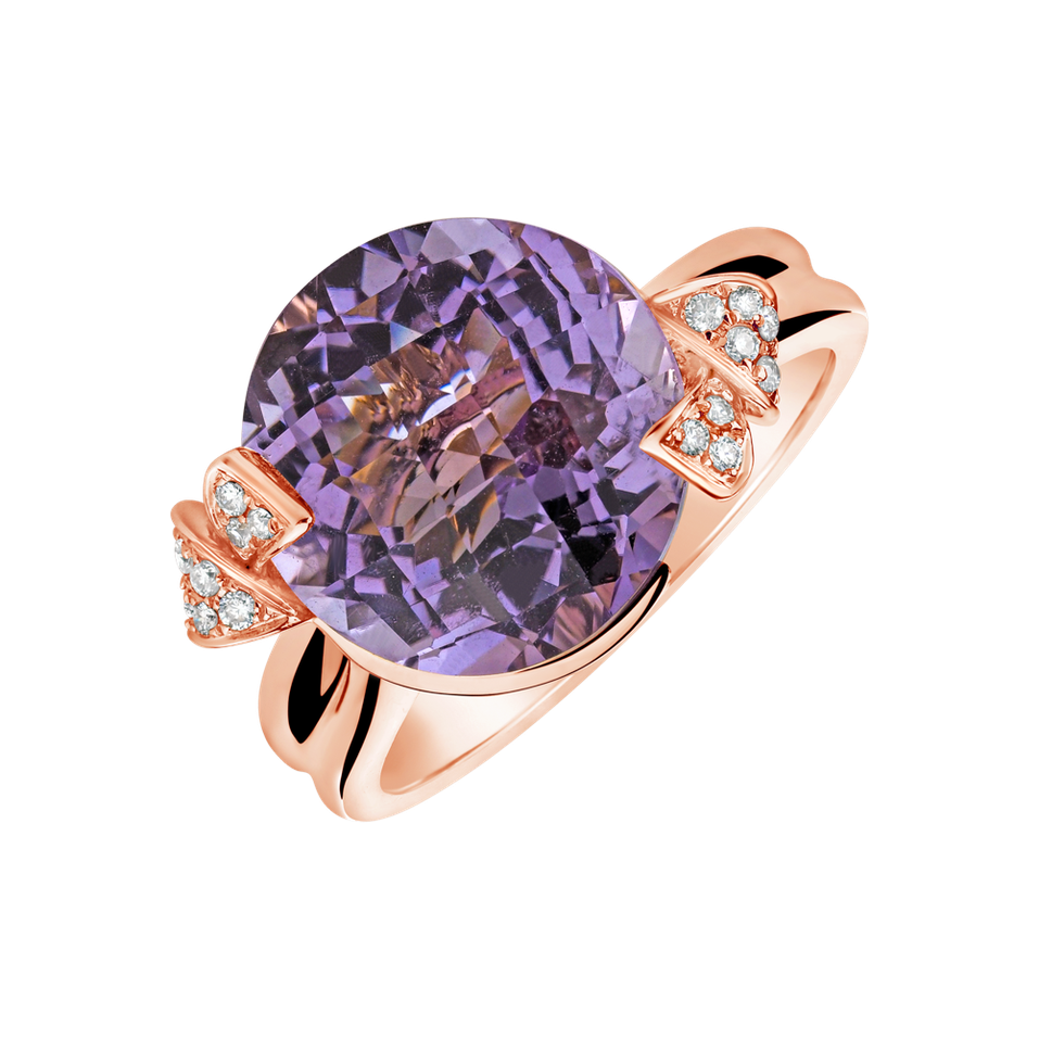 Diamond rings with Amethyst Caribbean Jewel