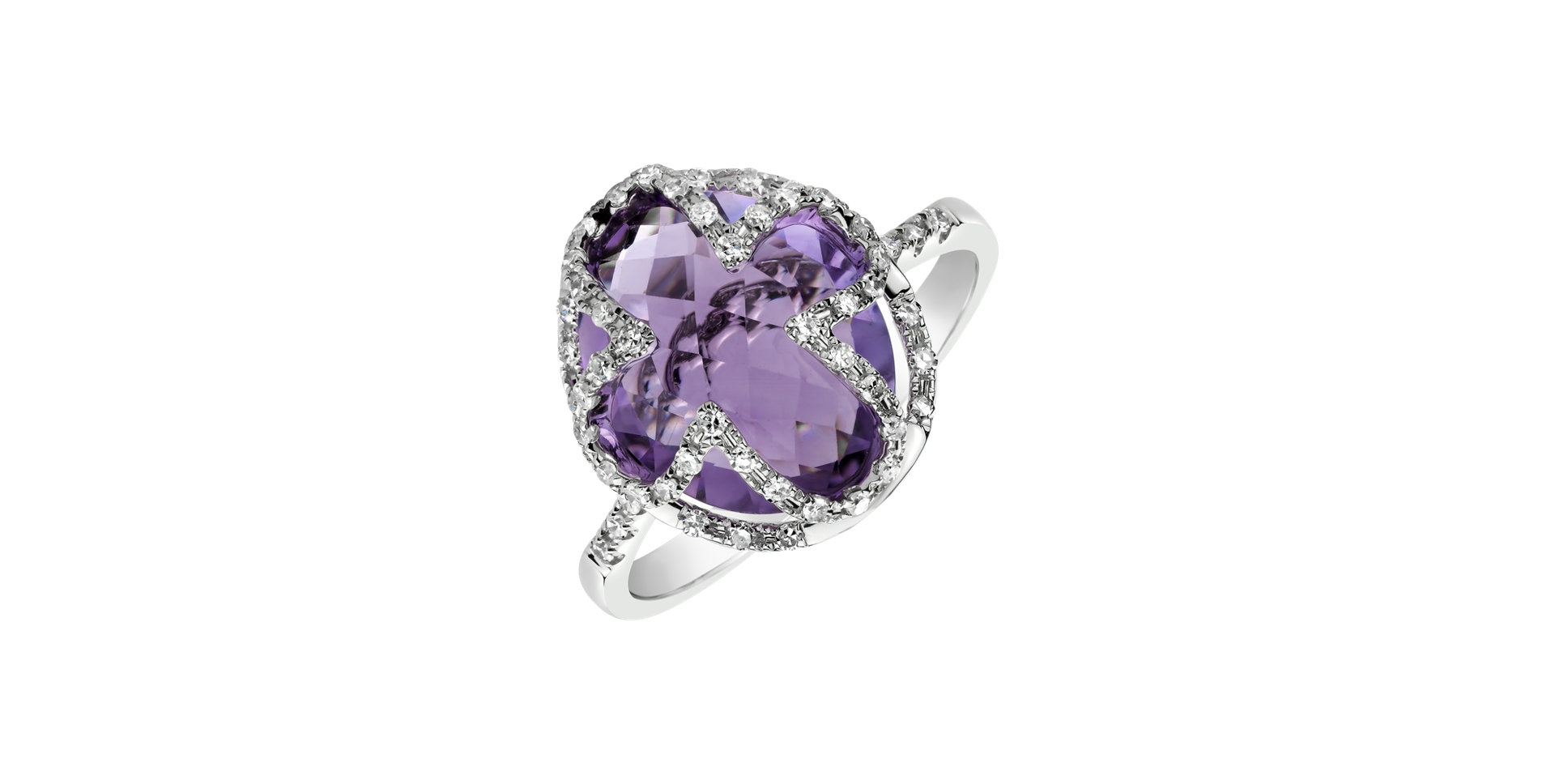 Diamond rings with Amethyst Ayla