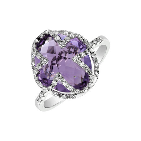 Diamond rings with Amethyst Ayla