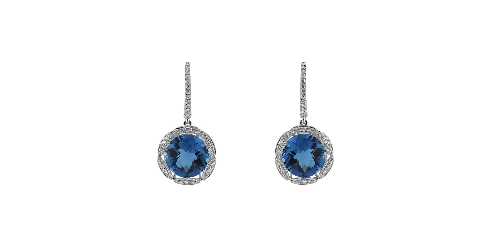 Diamond earrings with Topaz Astral Projection