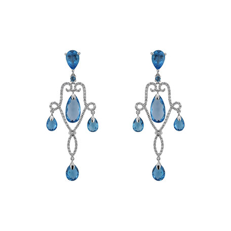 Diamond earrings with Topaz Keleseth