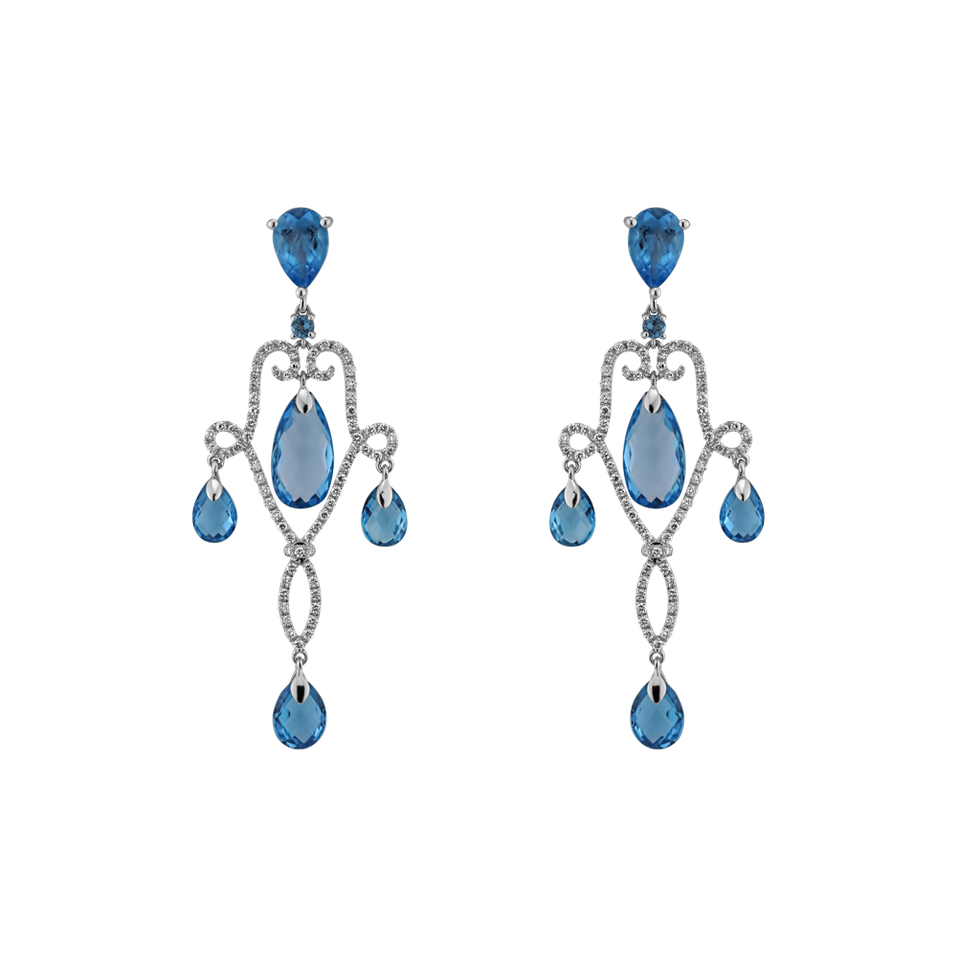 Diamond earrings with Topaz Keleseth