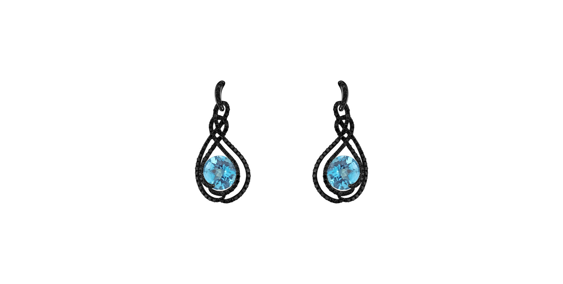 Earrings with Topaz and black diamonds Clio
