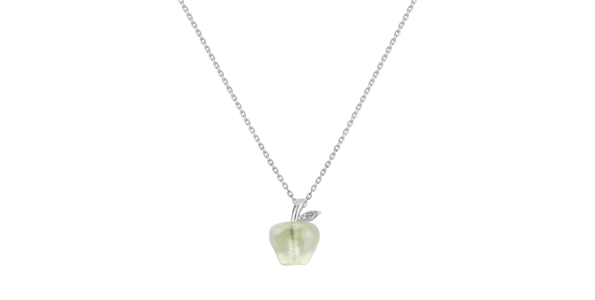 Diamond pendant with Prehnite Happy Apple