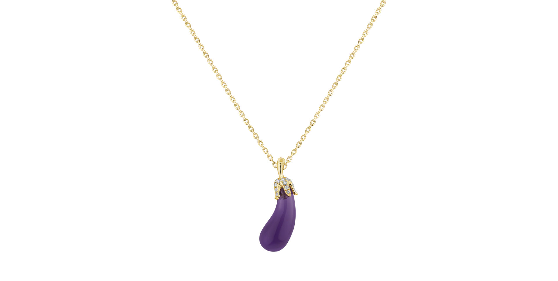 Diamond pendant with Amethyst Agnus