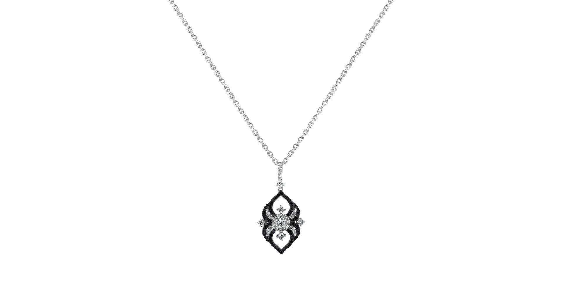 Pendant with black and white diamonds Lady Arachne