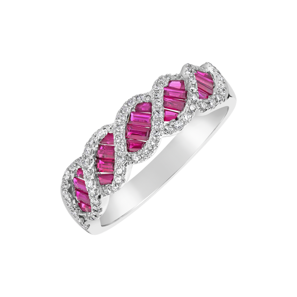 Diamond ring with Ruby Annabelle