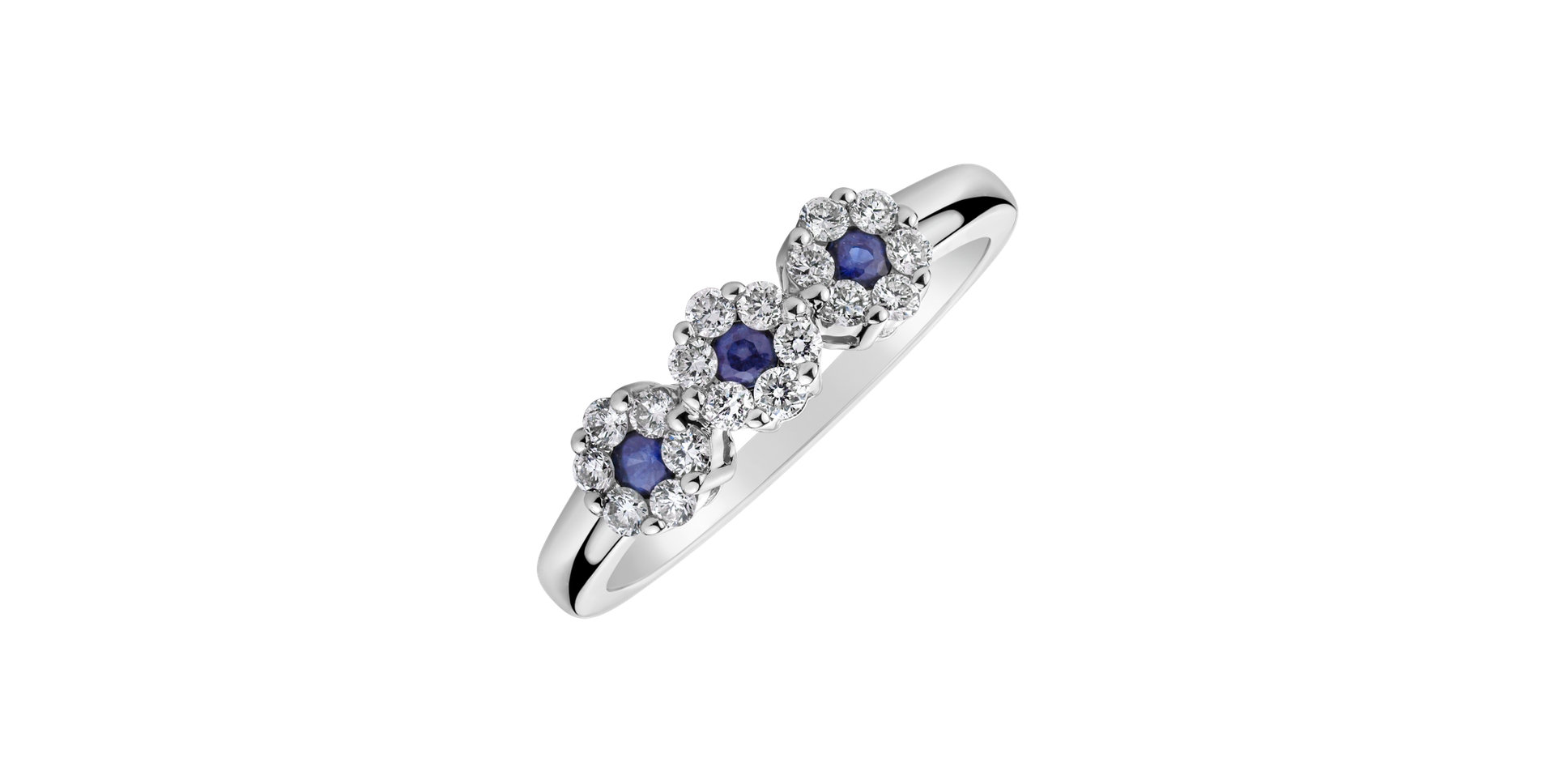Diamond ring with Sapphire Forget Me Not