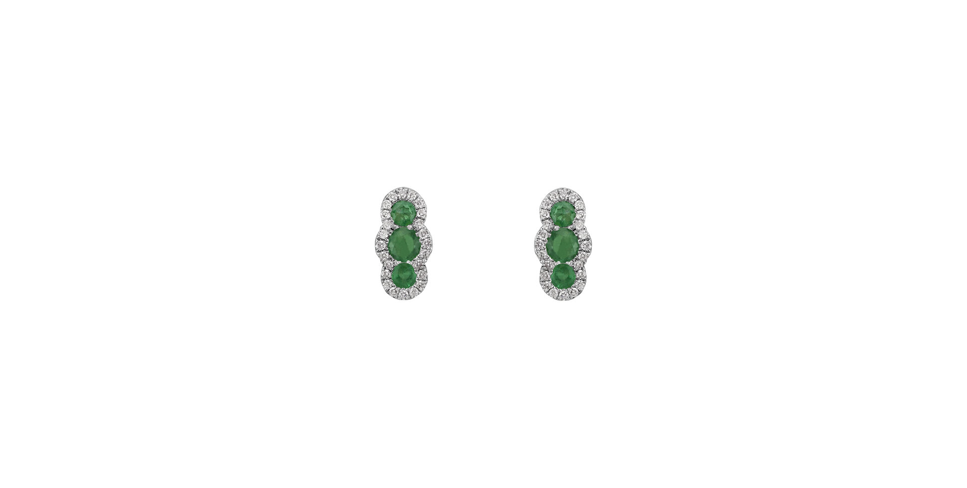 Diamond earrings with Emerald Nora