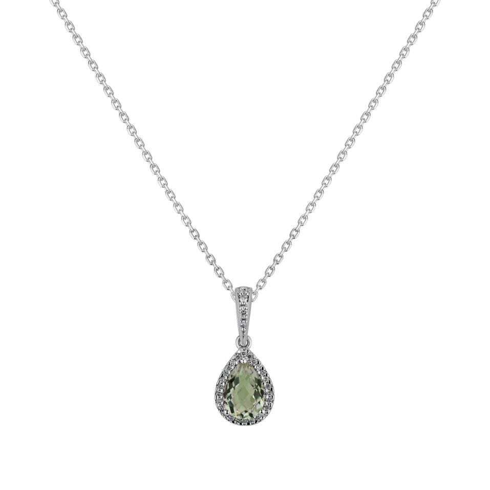 Diamond pendant with Amethyst Elfique Tear