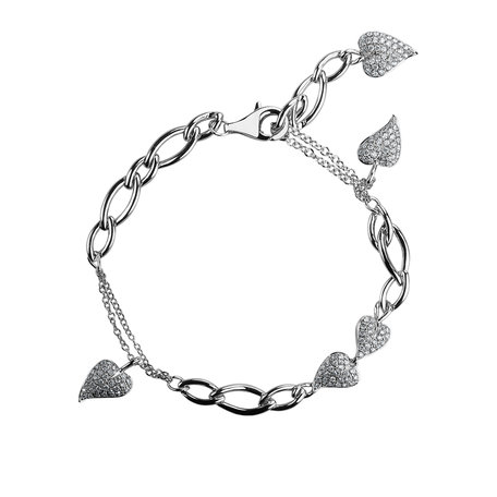 Bracelet with diamonds Falling Hearts