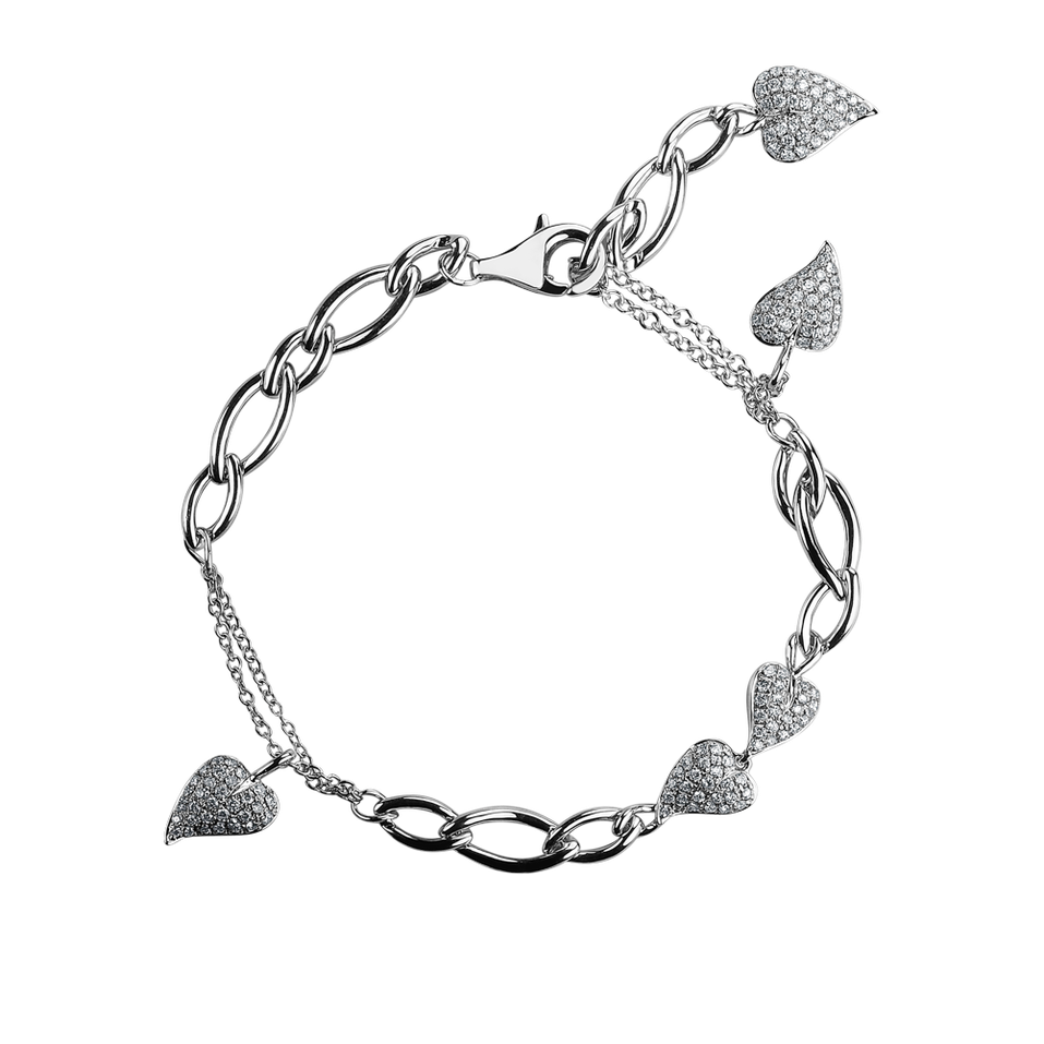 Bracelet with diamonds Falling Hearts