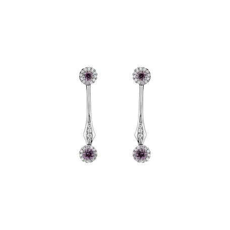 Diamond earrings and Sapphire Paisley