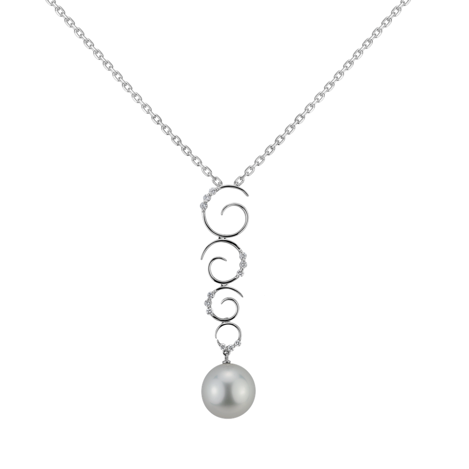 Diamond pendant with Pearl Angel Pearl