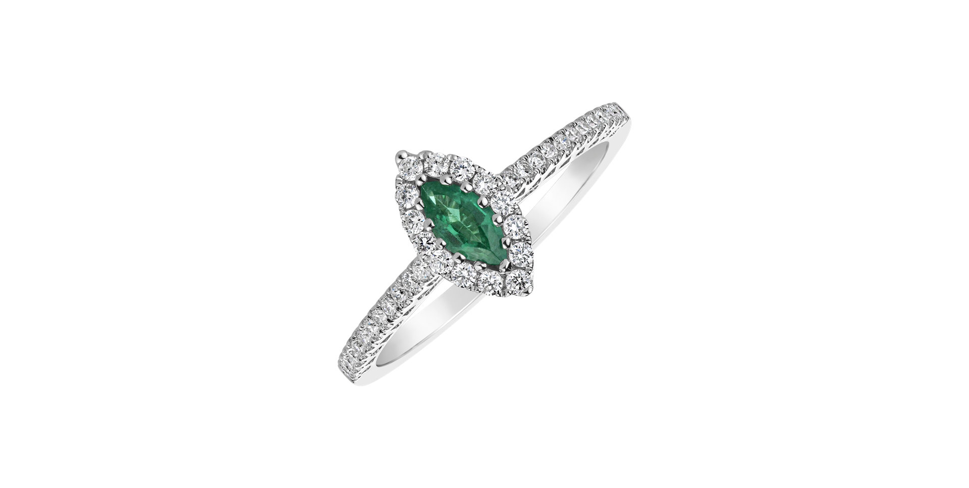 Diamond ring with Emerald Aarliss