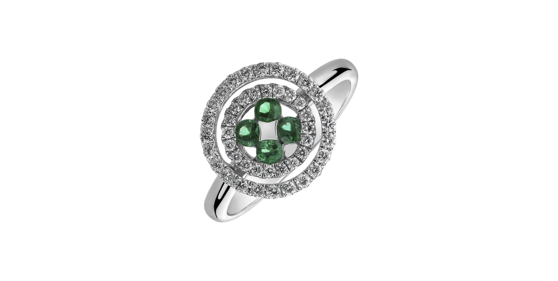 Diamond ring with Emerald Miracle Mythology