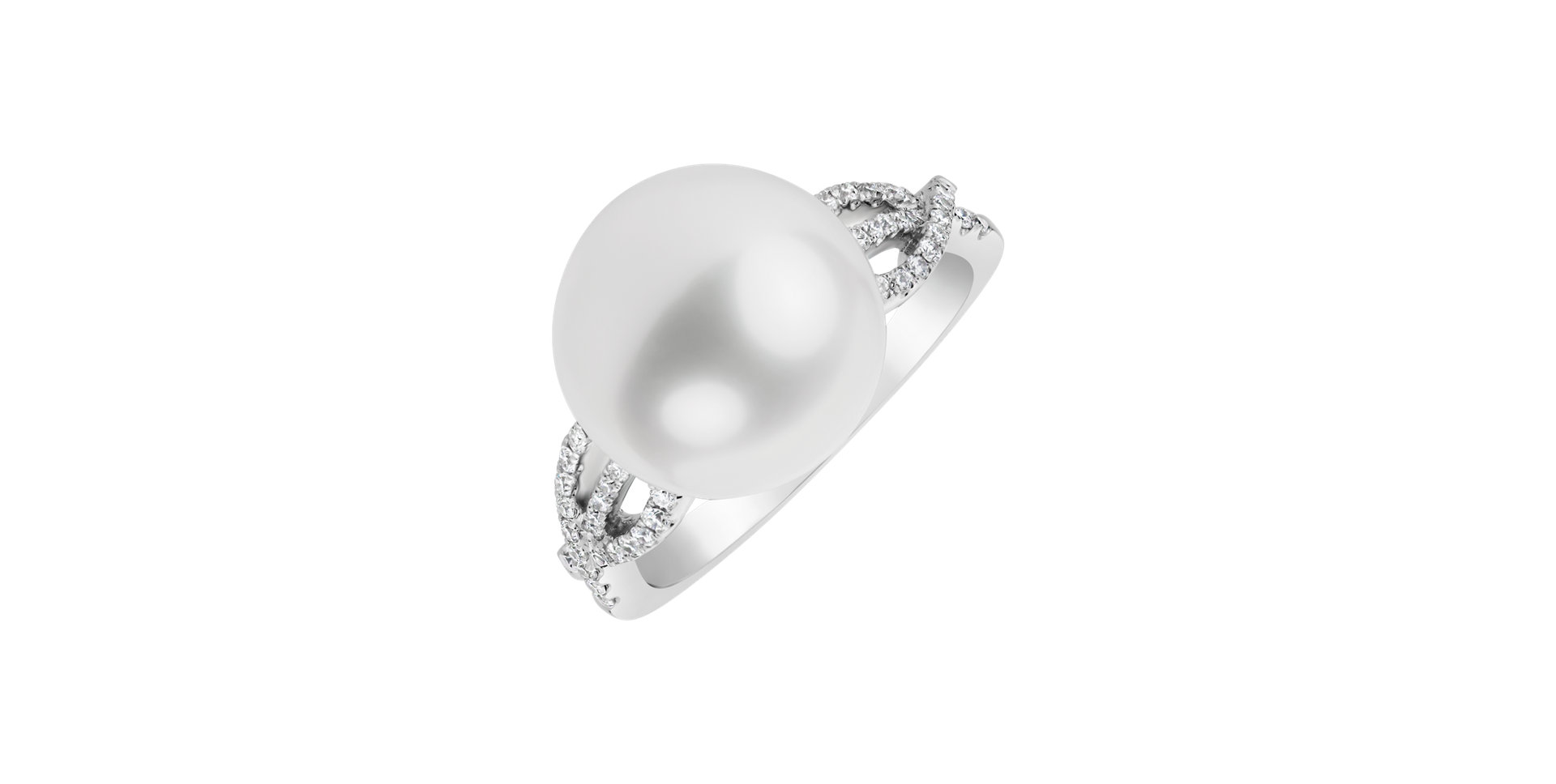 Diamond ring with Pearl Virgin Pearl