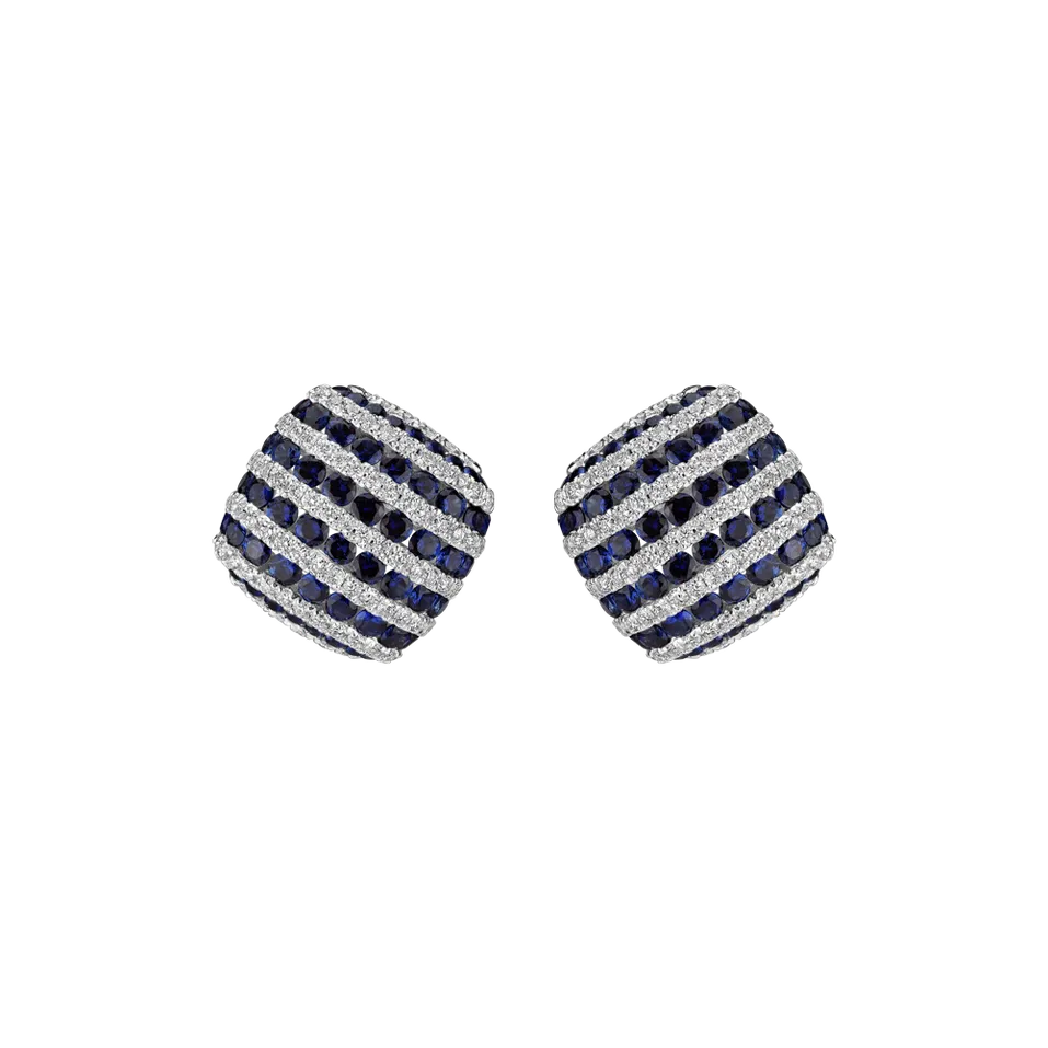 Diamond earrings and Sapphire Blue Delight