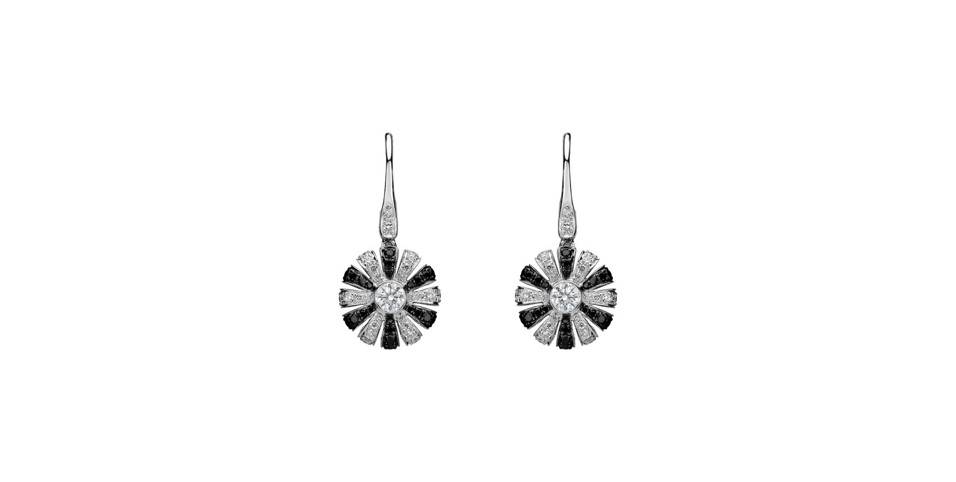 Earrings with black and white diamonds Ieva