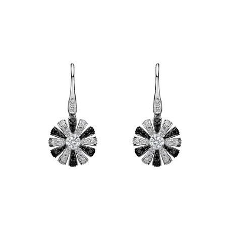 Earrings with black and white diamonds Ieva
