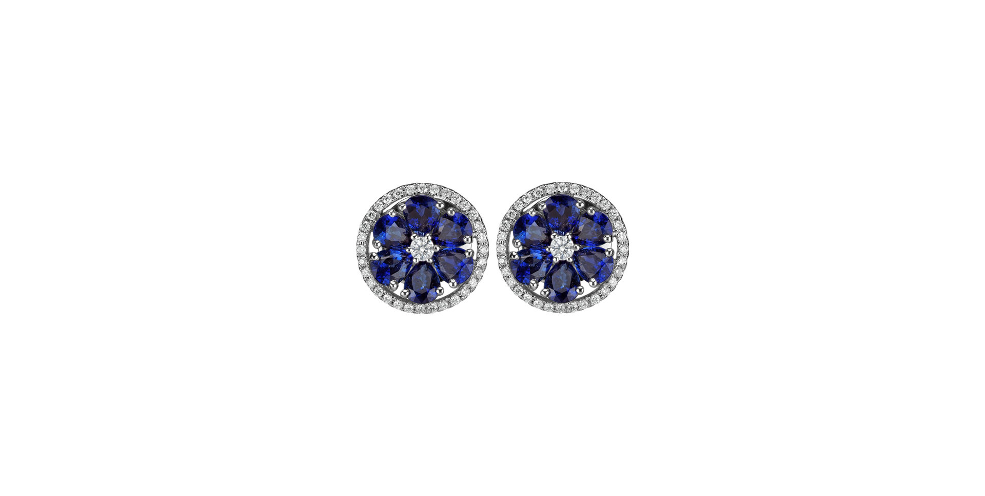 Diamond earrings and Sapphire Sapphire Flowers