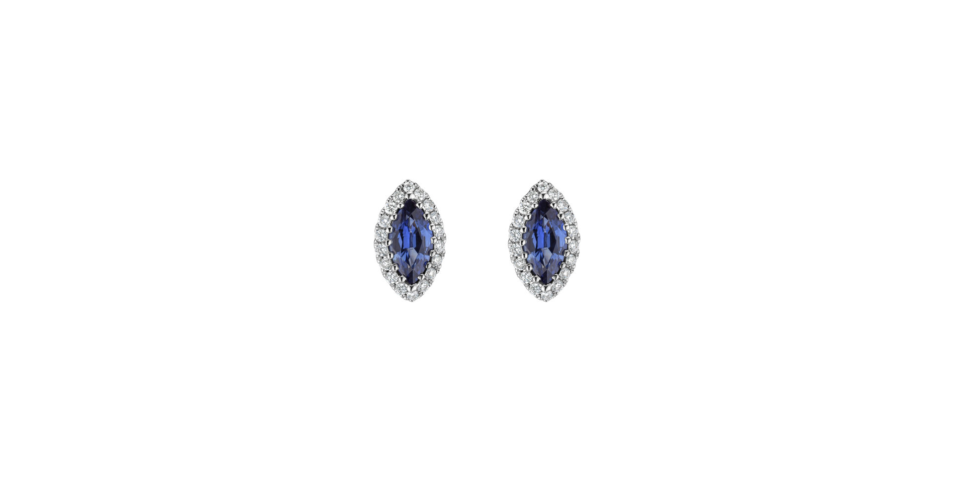 Diamond earrings with Sapphire Sign of Desire