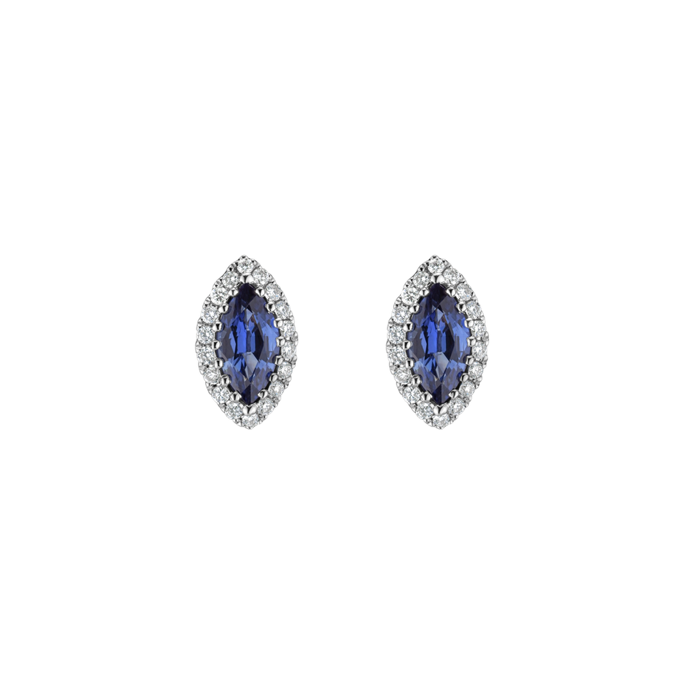 Diamond earrings with Sapphire Sign of Desire