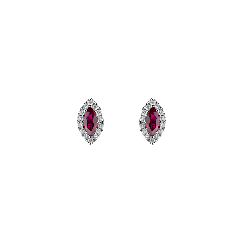 Diamond earrings with Ruby Sign of Desire