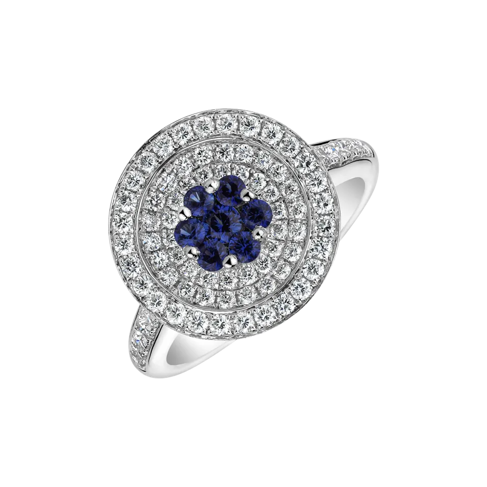 Diamond ring with Sapphire Nature Eternity