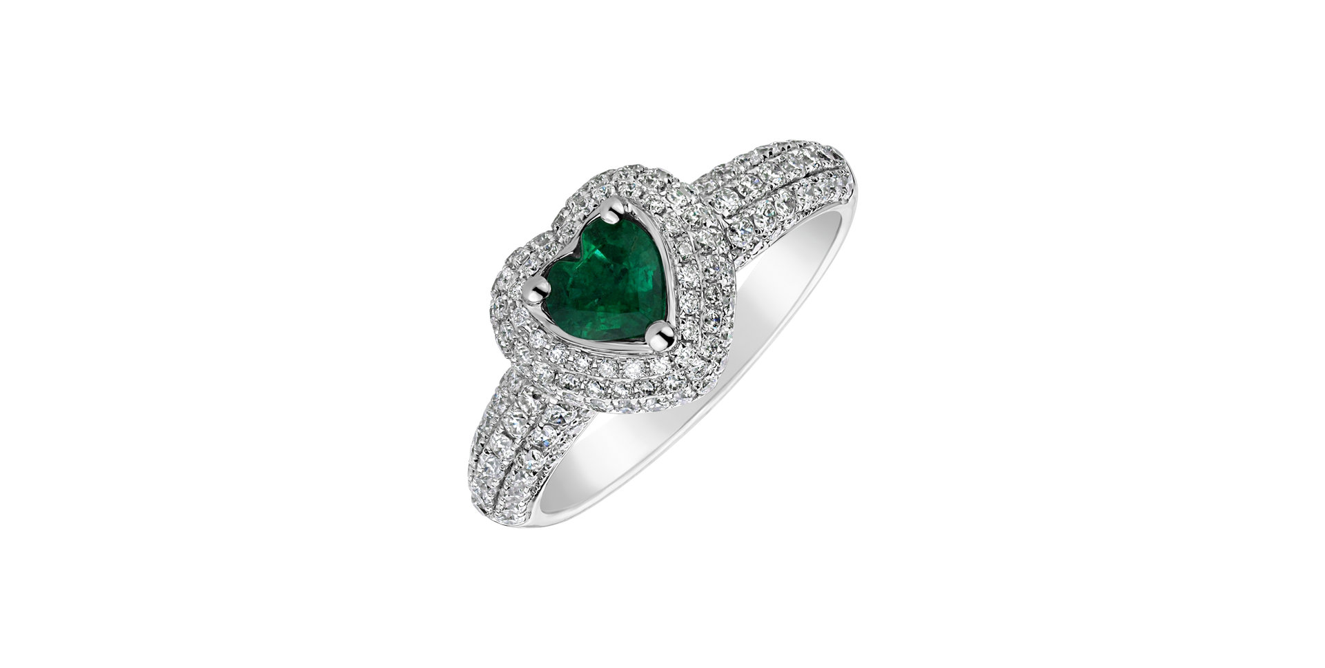 Diamond ring with Emerald Flamboyant Soul
