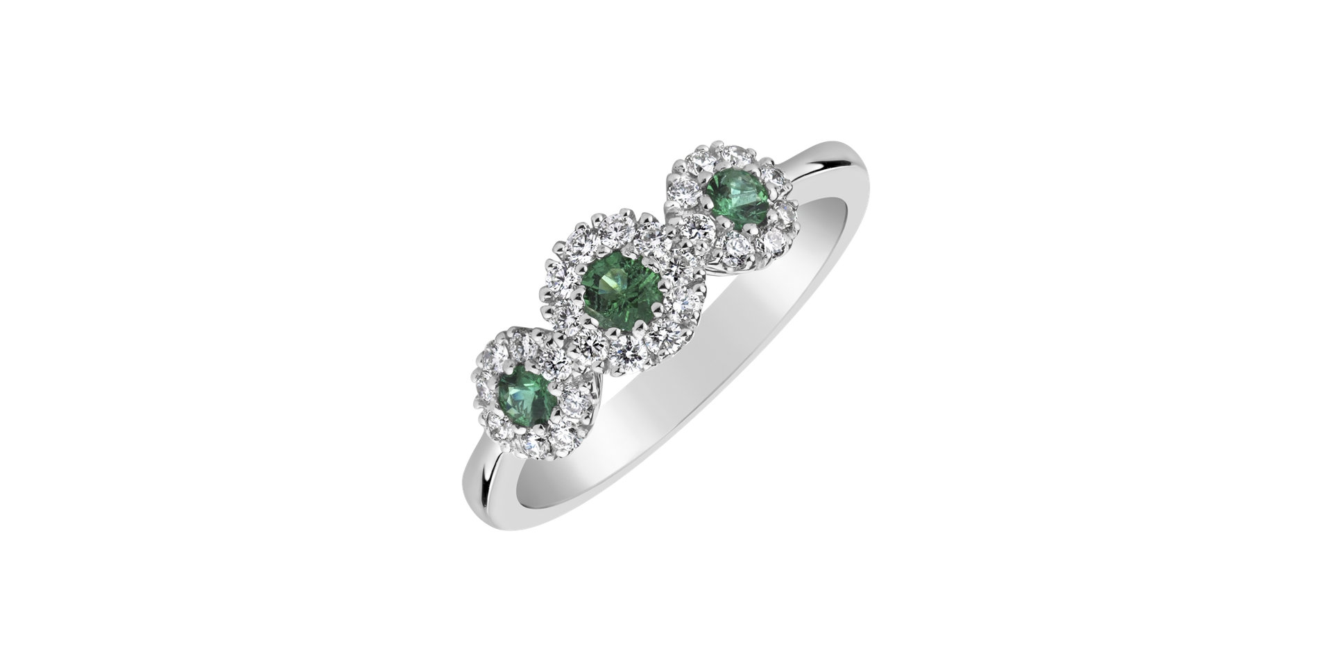 Diamond ring with Emerald Shannon