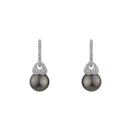 Diamond earrings with Pearl Lady Ocean