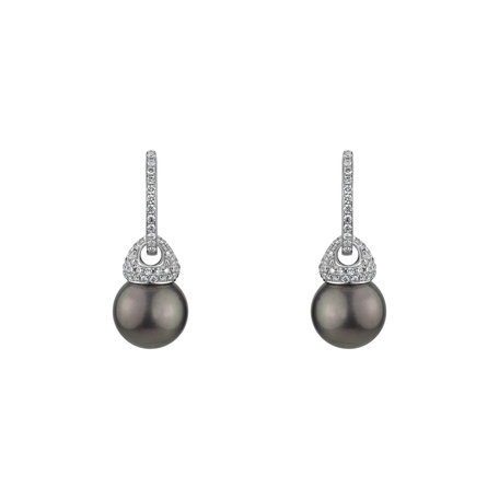 Diamond earrings with Pearl Lady Ocean