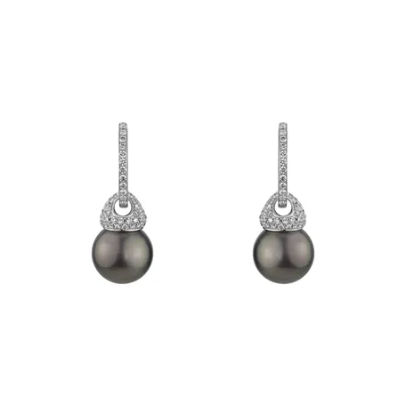 Diamond earrings with Pearl Lady Ocean
