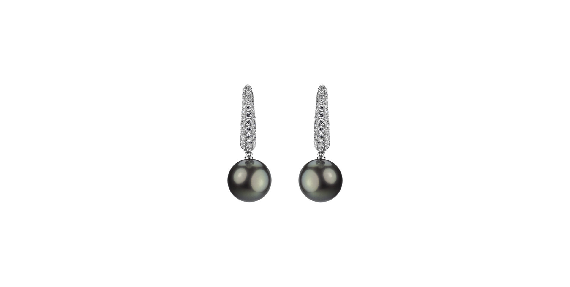 Diamond earrings with Pearl Pearl Poem