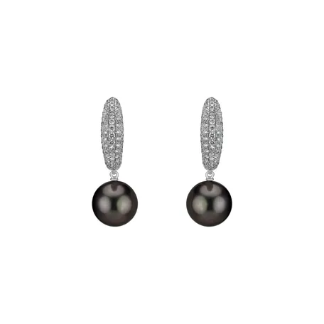 Diamond earrings with Pearl Eternal Waters
