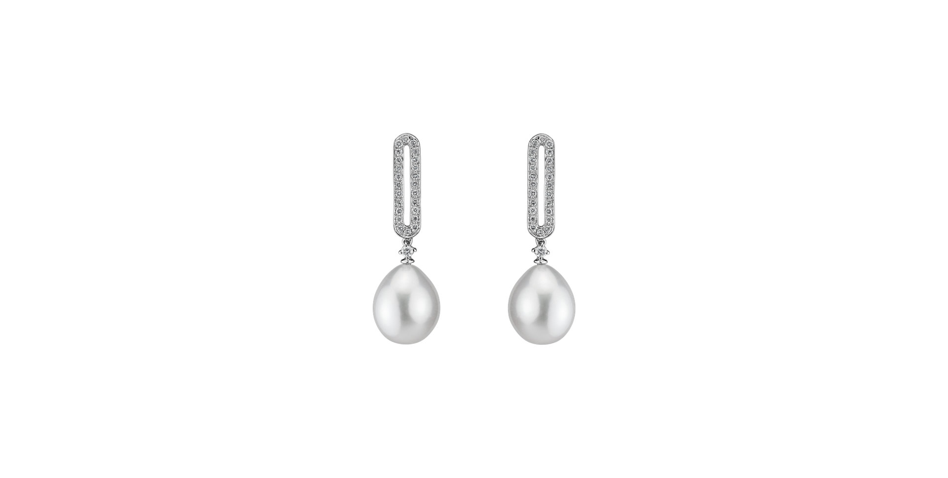 Diamond earrings with Pearl Mystical Siren