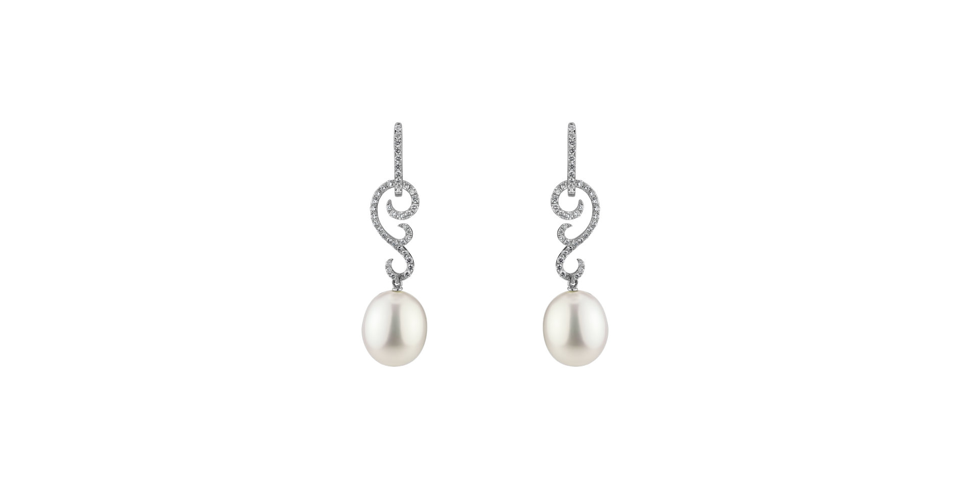 Diamond earrings with Pearl Undersea Secession