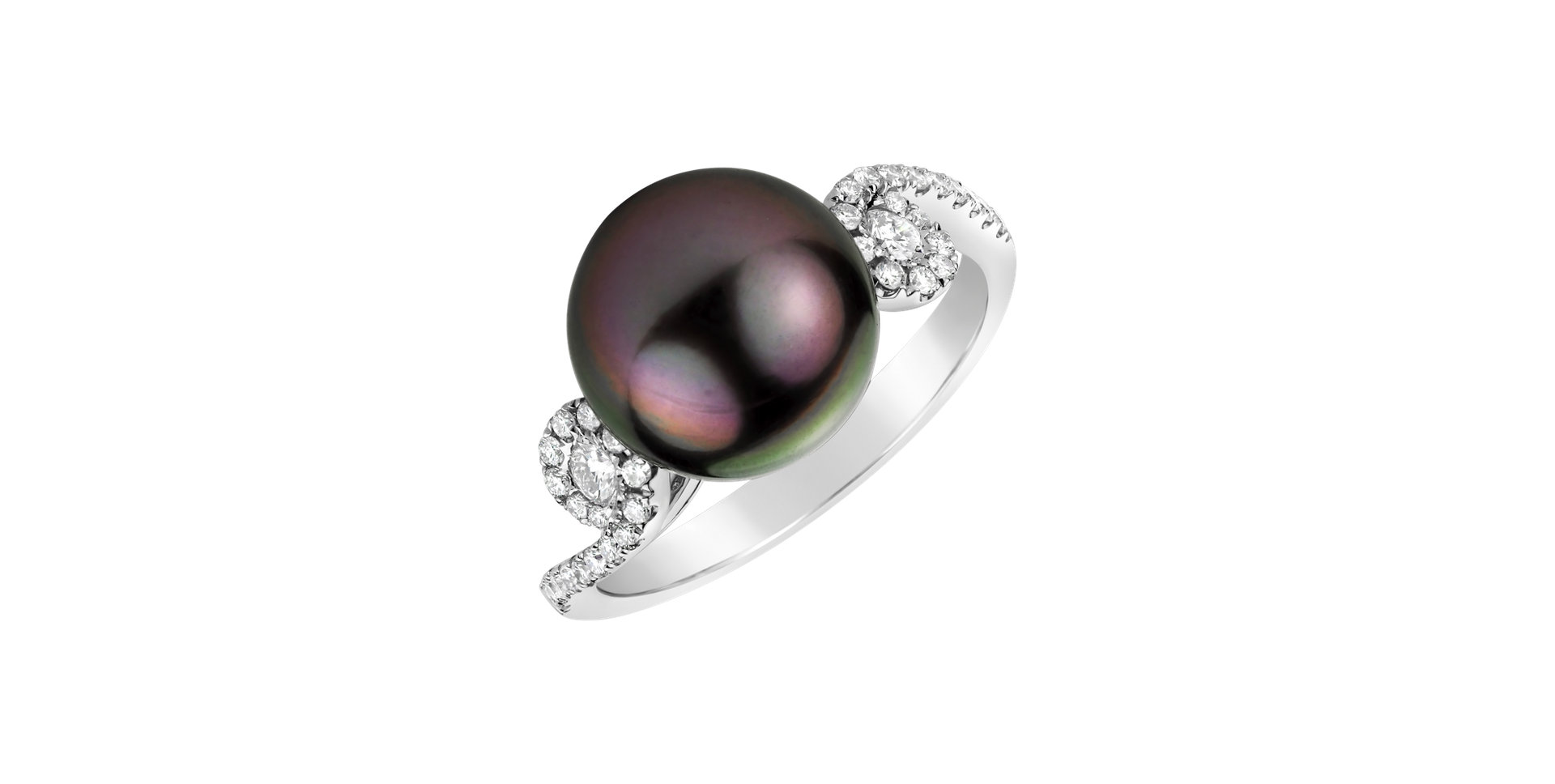 Diamond ring with Pearl Exotic Poetry