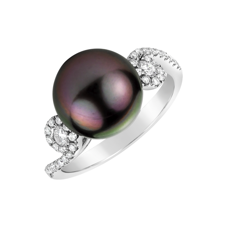 Diamond ring with Pearl Exotic Poetry