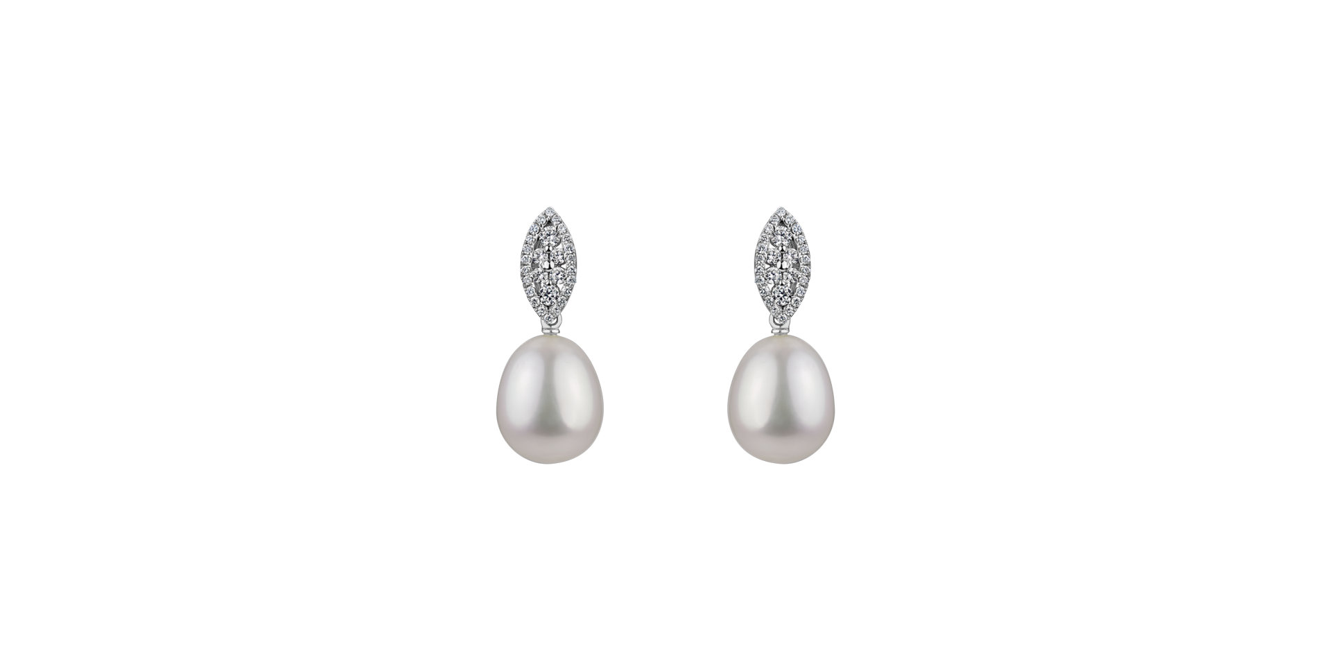 Diamond earrings with Pearl Pearls for Nina
