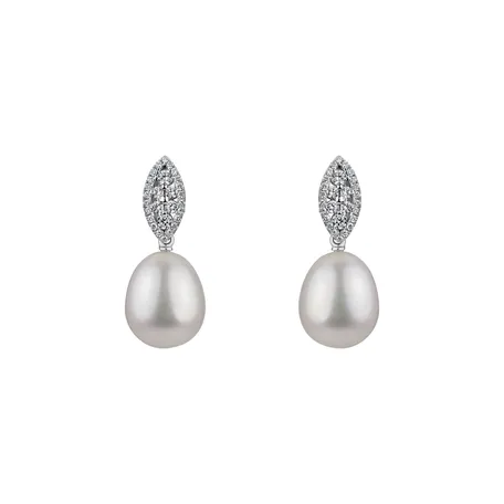 Diamond earrings with Pearl Pearls for Nina