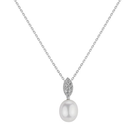 Diamond pendant with Pearl Dreamy Lagoon