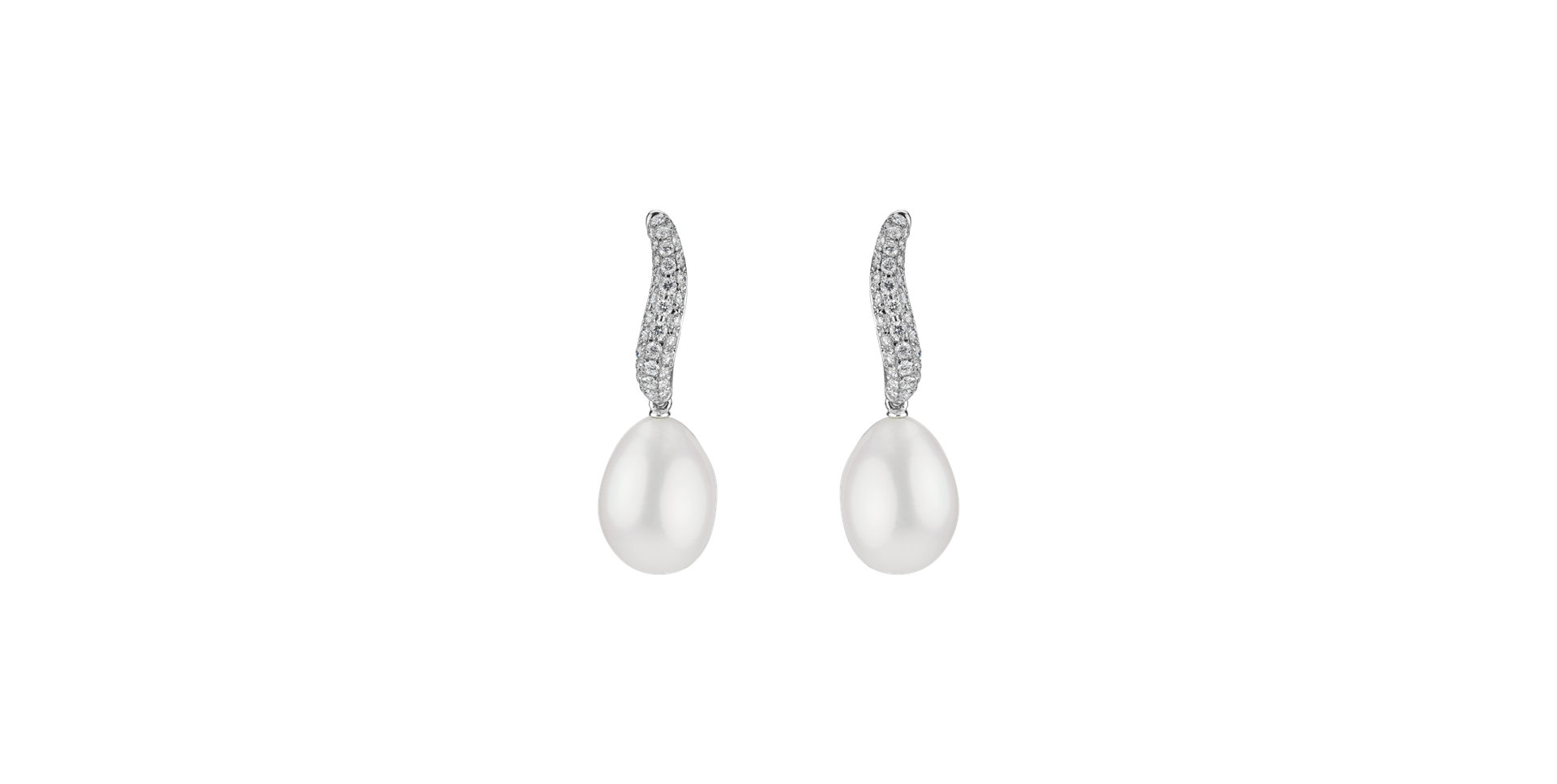 Diamond earrings with Pearl Coast for Margarita