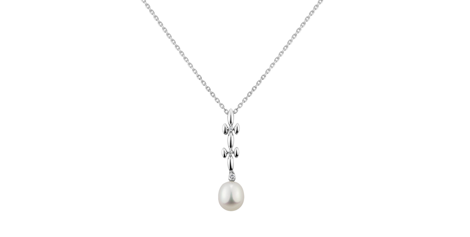 Diamond pendant with Pearl Cosmic Sea