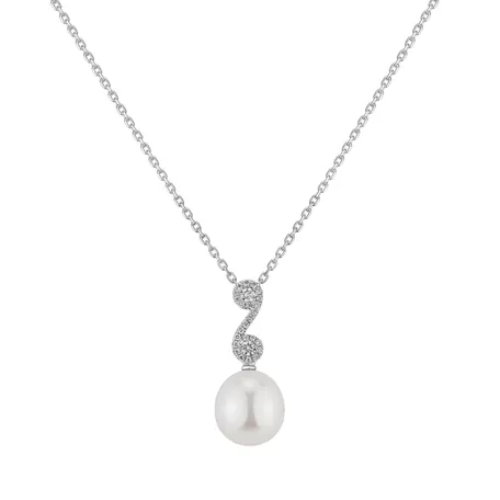 Diamond pendant with Pearl Mermaid Song
