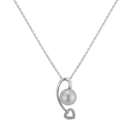 Diamond pendant with Pearl Gracious Shore