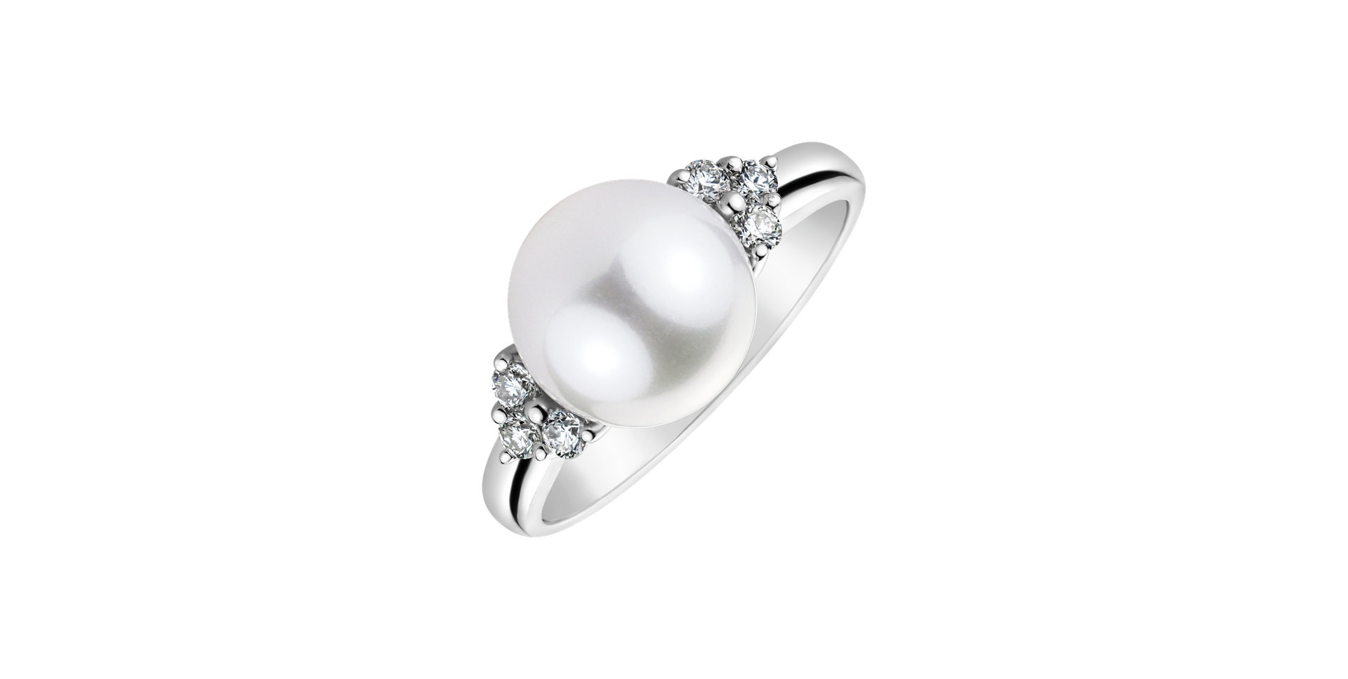 Diamond ring with Pearl Ocean Illusion